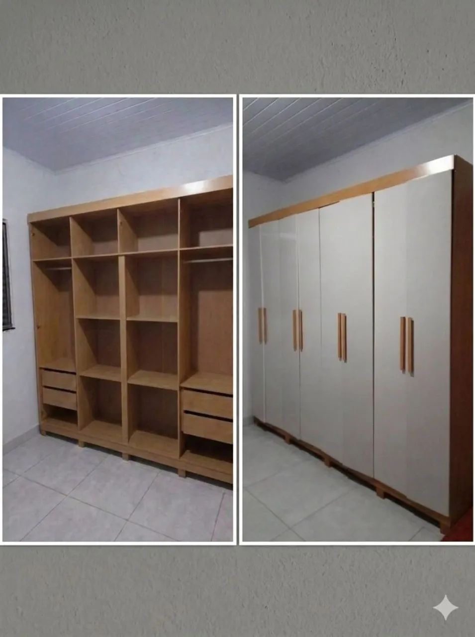 Quarda roupa com portas e 4 gavetas 