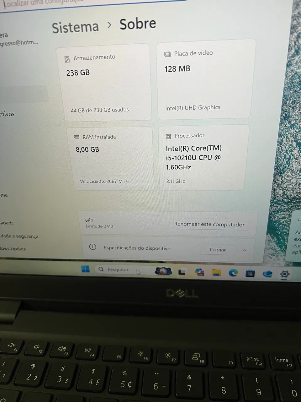 Notebook Dell i5 10ª Geração 8GB RAM 256GB SSD  - Foto 4