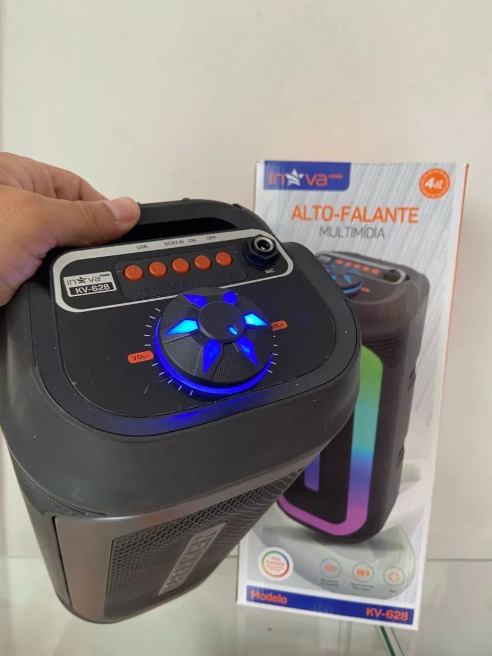 Caixa de Som Alto-Falante Bluetooth Led RGB - KV-628 iNova - Foto 3