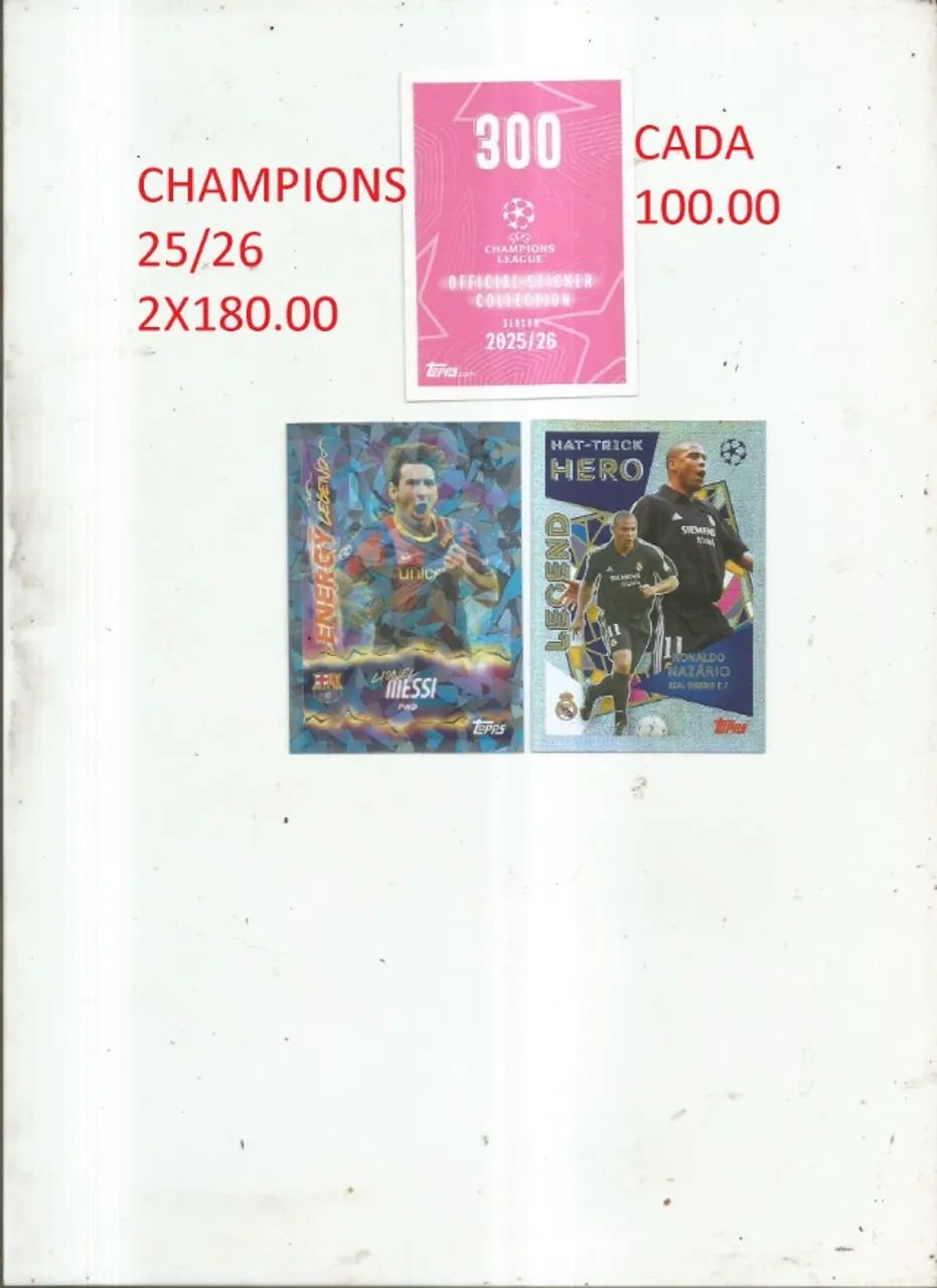 FIGURINHAS MESSI / RONALDO FENOMENO 180.00
