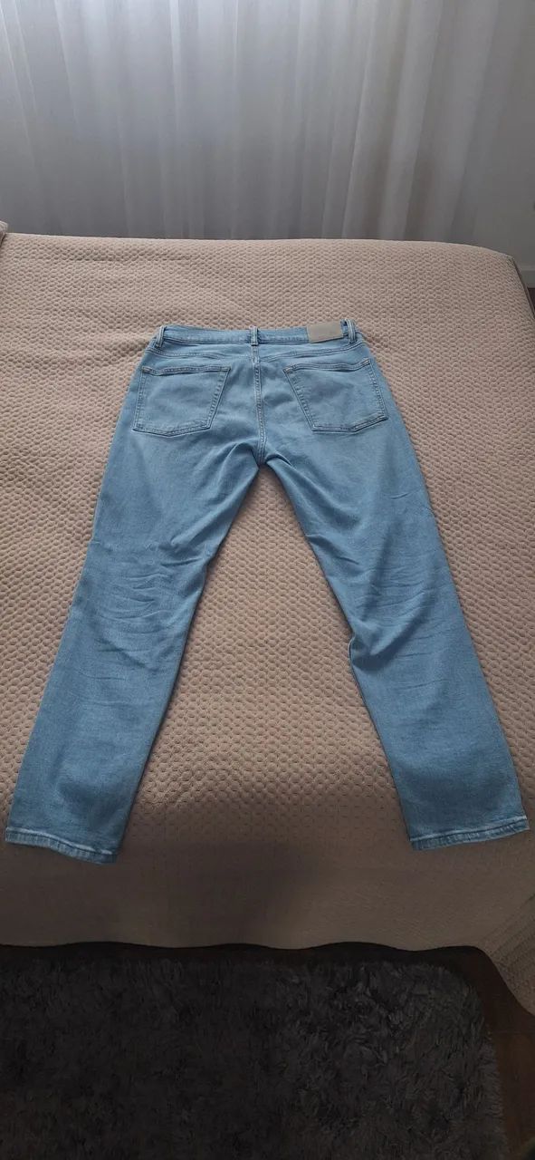 Calça Jeans Azul Zara Reta 42 - Foto 2