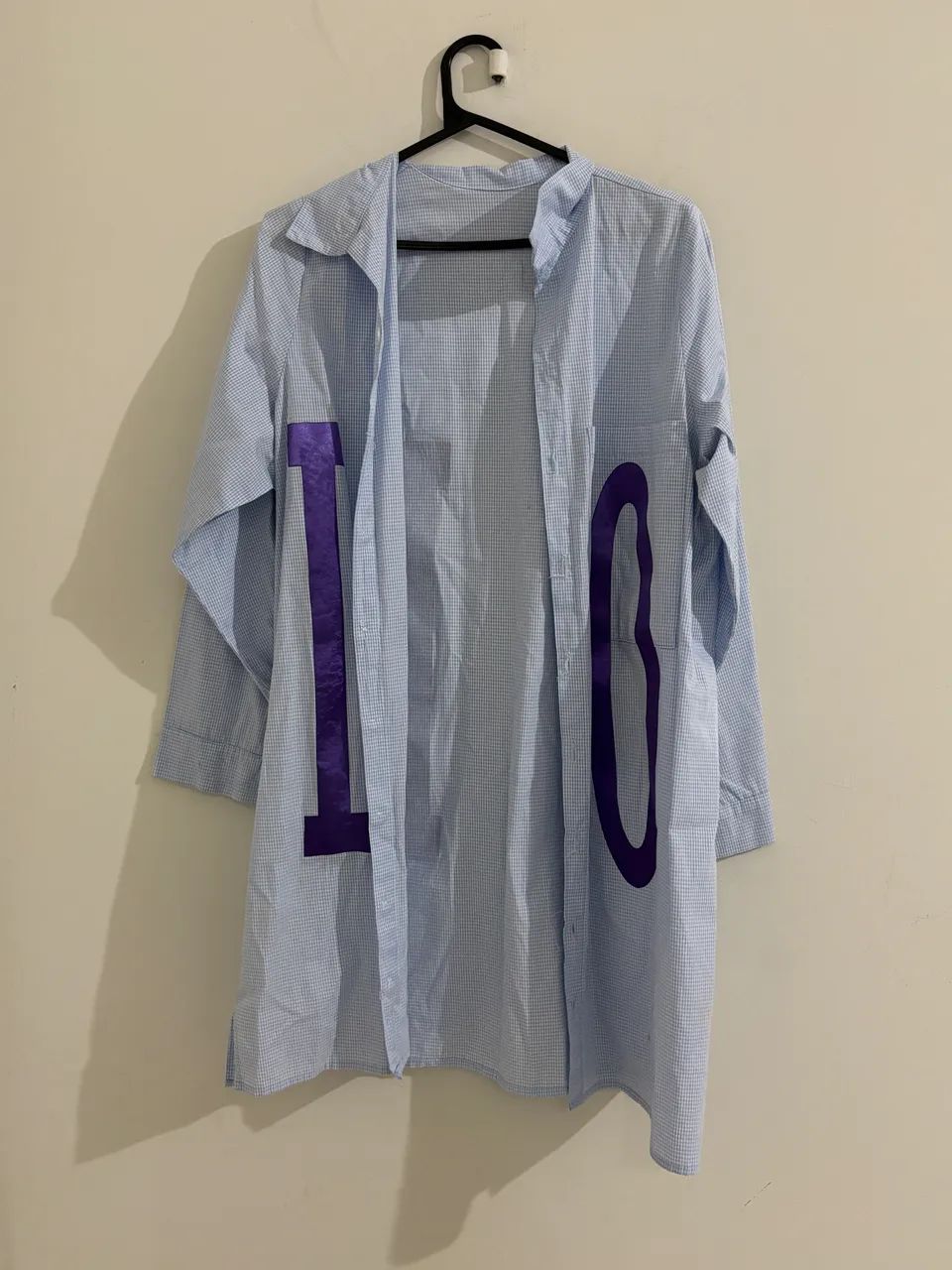 vestido de botões azul