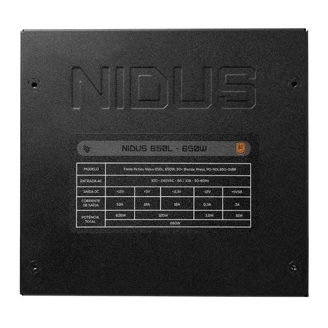 Fonte Pichau Nidus 650L 650W - Nova na Caixa e Lacrada - Foto 3