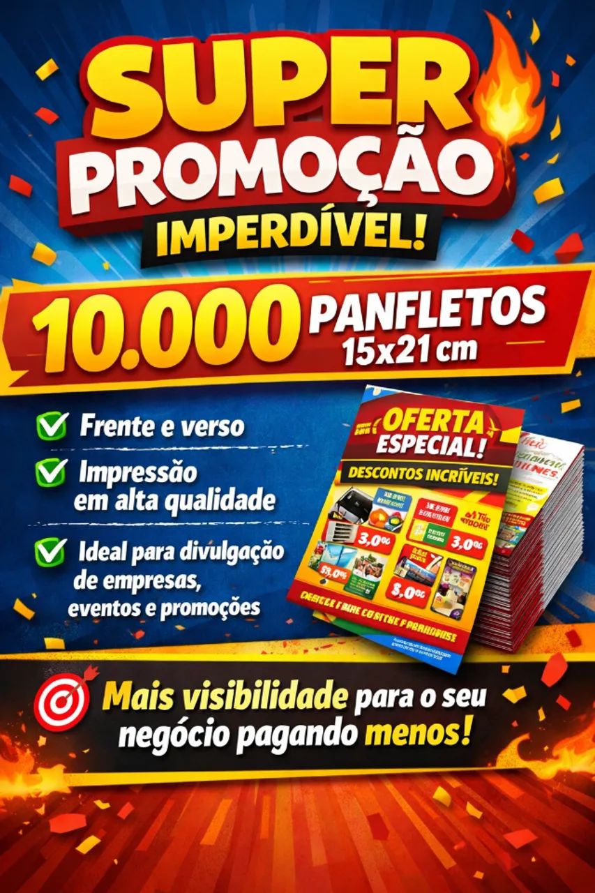 Super promoção ! 10,000 panfletos  Tamanho 15x21 frente e verso 
