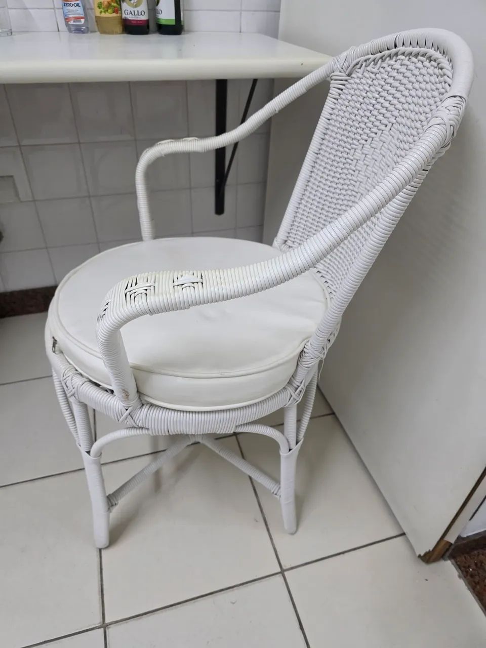 Cadeira Vime branca 2 unidades