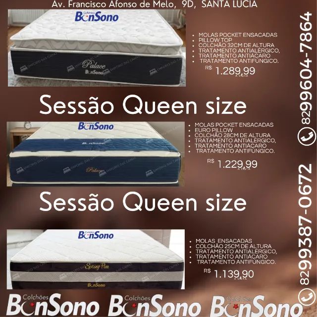 Colchão queen size bonsono molas. Espuma e Ortopédico modelos pronta entrega consulte  - Foto 3