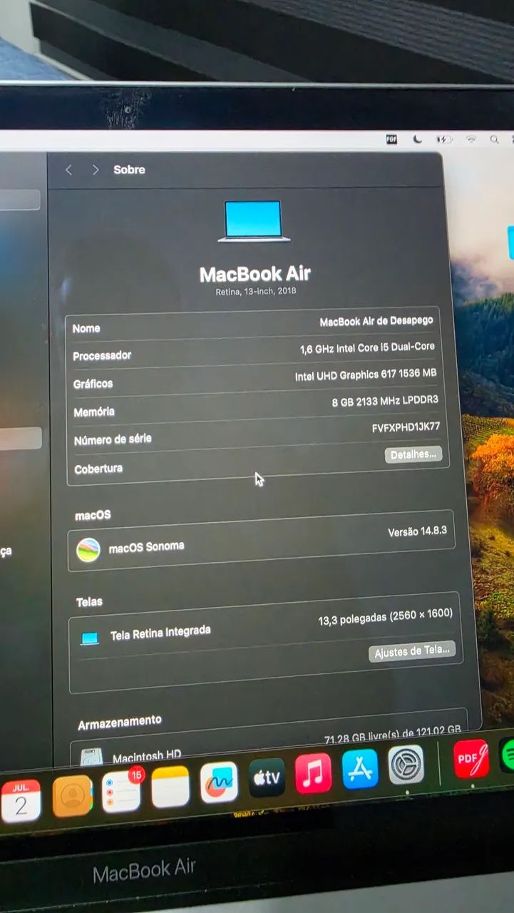 MacBook Air Retina 13" 2018 - Intel Core i5 | 8GB RAM | SSD 128GB | Excelente Estado - Foto 5