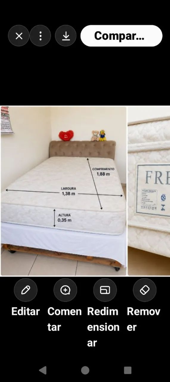 COLCHÃO CASAL CONFORME ESPECIFICAÇÕES