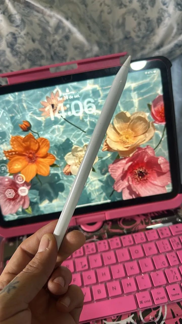 iPad 11 rosa 128gb + caneta Apple + capinha com teclado com luz  - Foto 3