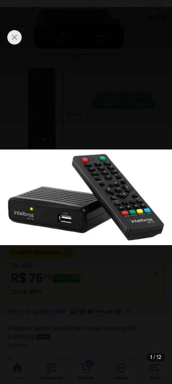 Conversor de TV Digital Intelbras DC700 