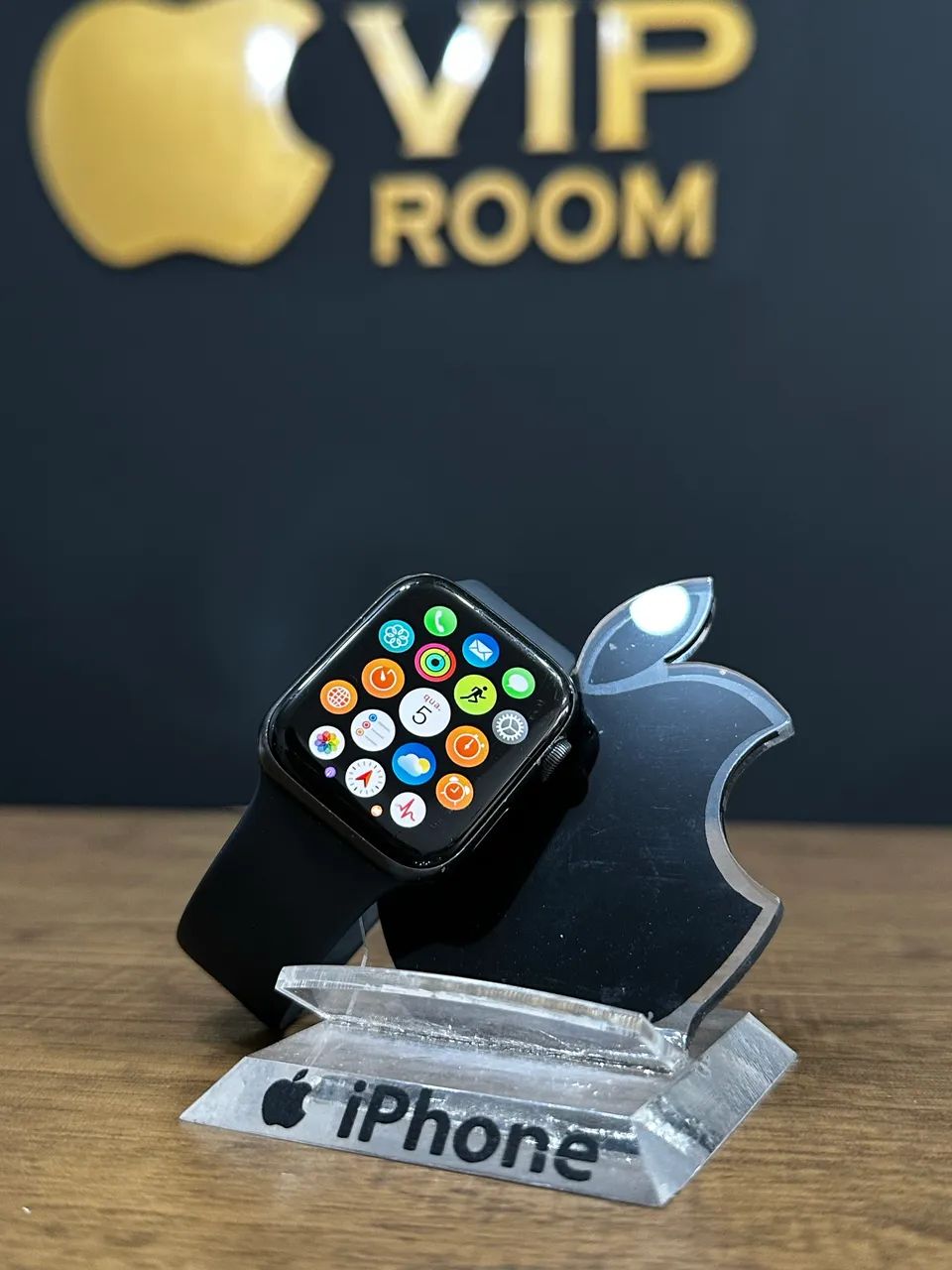 Apple Watch Series 5 44mm preto gps+cllr ótimo funcionamento  - Foto 4