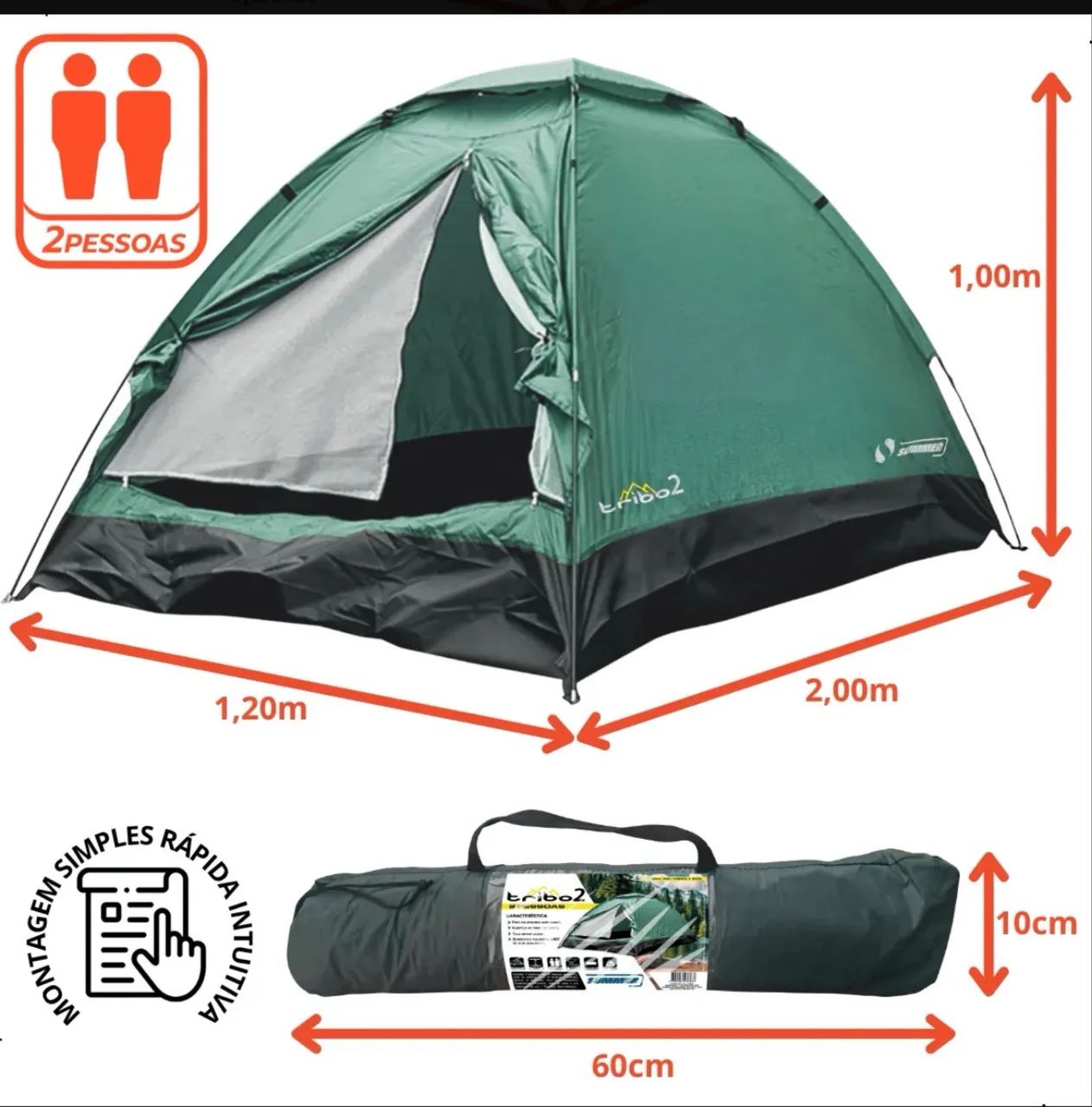 Barraca para acampamento iglu 2 pessoas - SEMI NOVA, USADA APENAS UMA VEZ.  - Foto 4