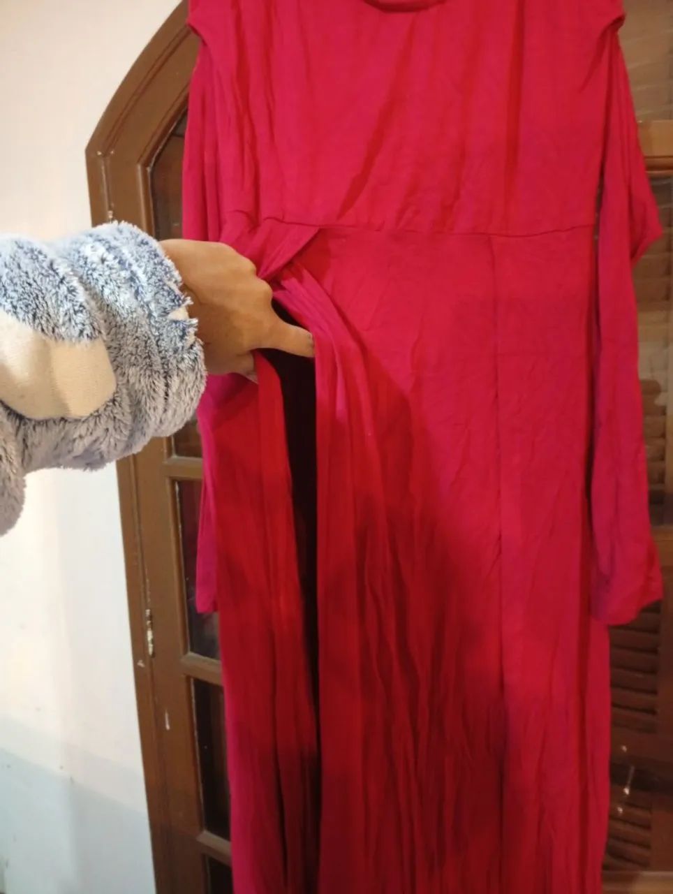 Vestido vinho, longo - Foto 3