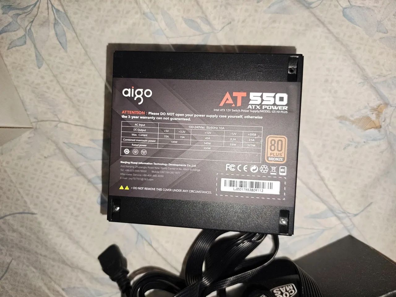 Fonte aigo 550w 80 plus bronze + coolerbox Mancer  - Foto 2