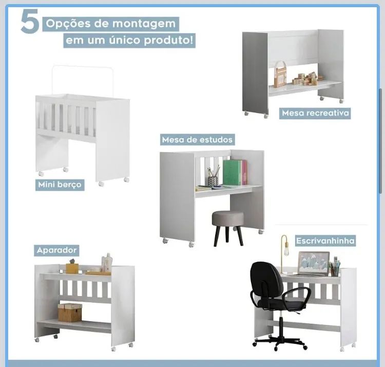 Mini berço multifuncional 5 em 1  - Foto 4