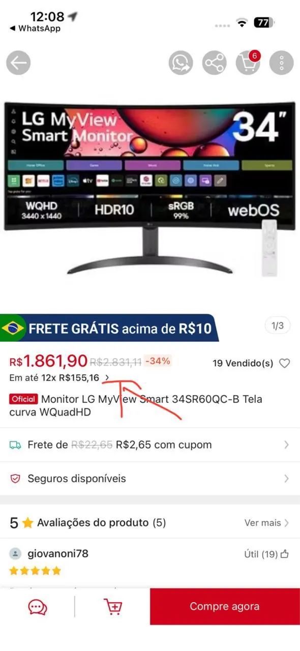 Monitor TV LG 34p  - Foto 2