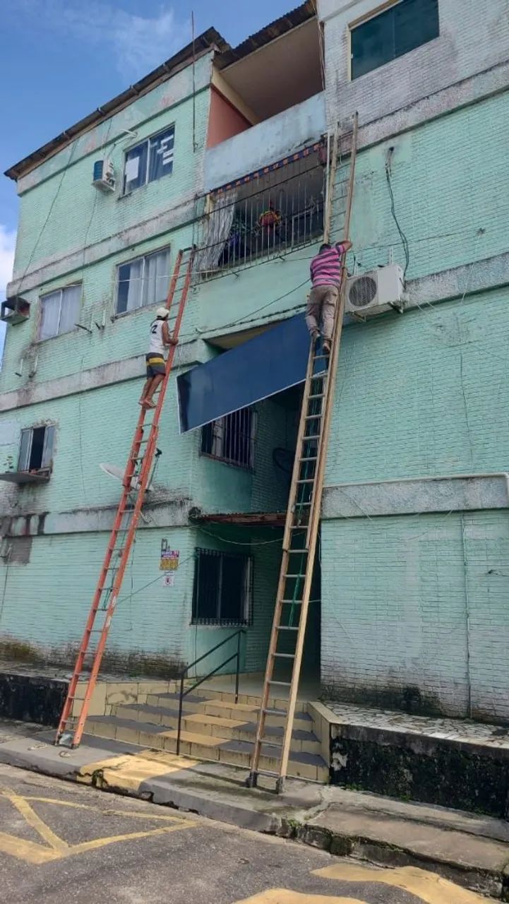 Locação de andaimes e escadas de dois lances. Entrega imediata  - Foto 3