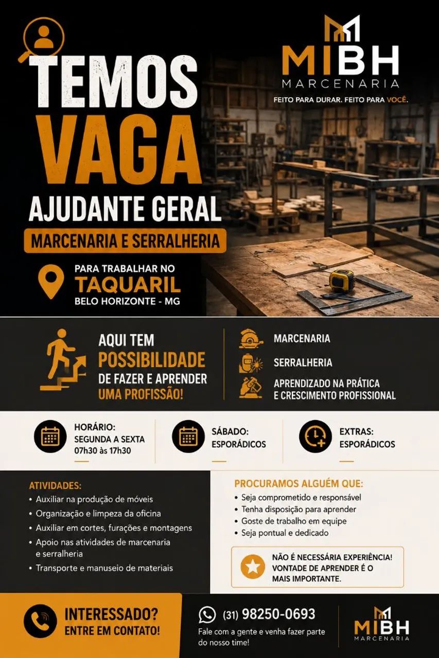 Vaga Ajudante geral 