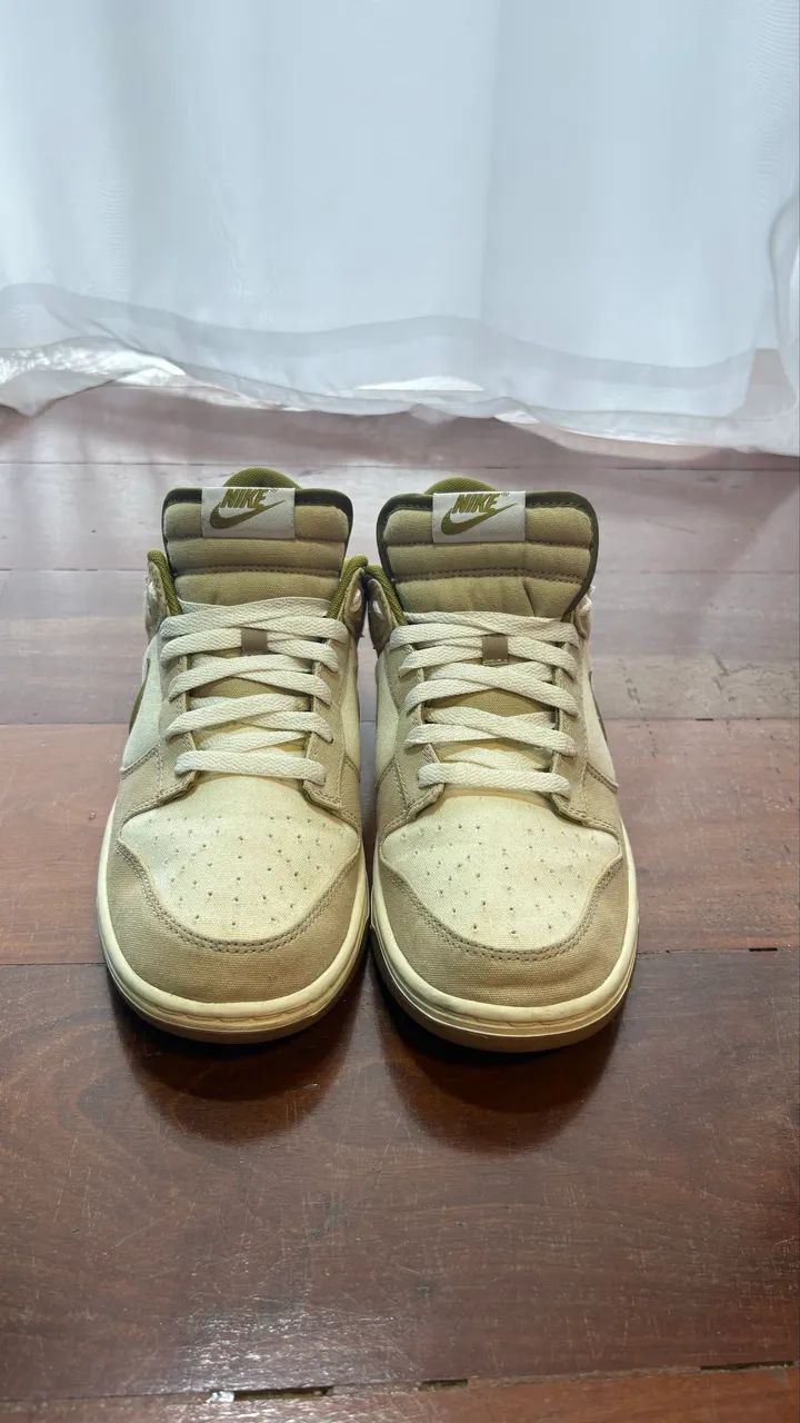 Tênis nike Dunk Original verde e beige - Foto 4
