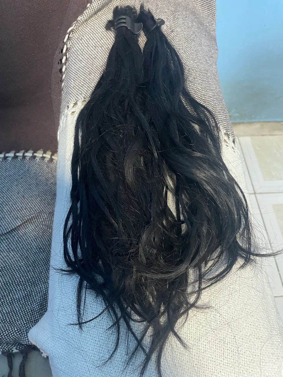 Cabelo Humano levemente ondulado 45cm - Foto 2
