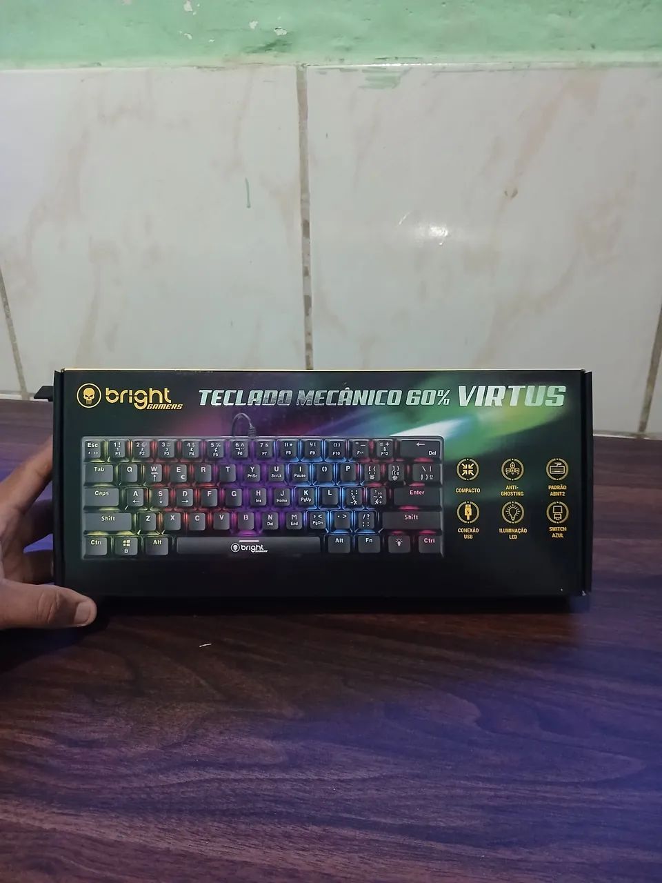 Teclado mecanico switch azul 