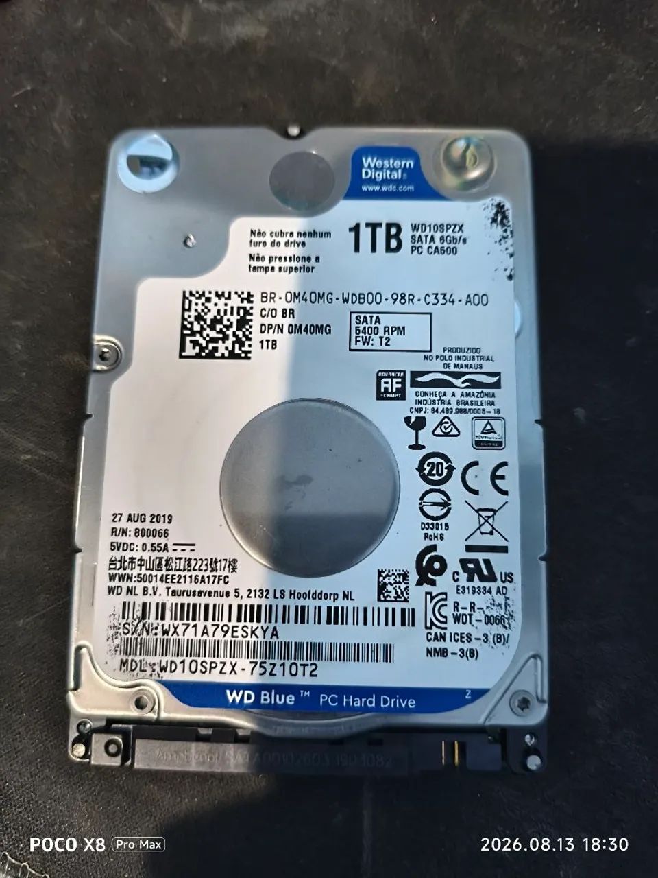 HD 1T WD Blue de notebook 