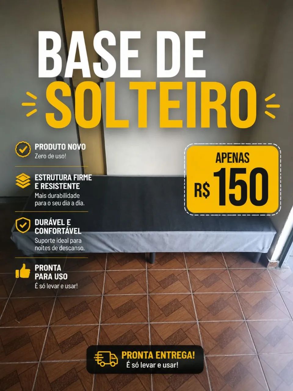Base de solteiro semi nova 