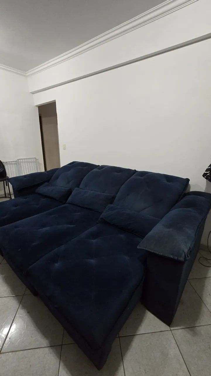 Sofá azul 3 metros - Foto 5