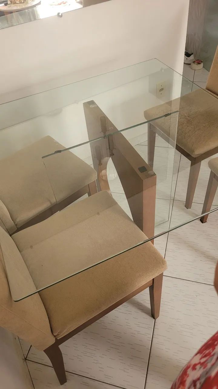 Mesa de vidro semi nova - Foto 2