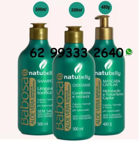 Shampoo Babosa + Condicionador + Máscara Natubelly