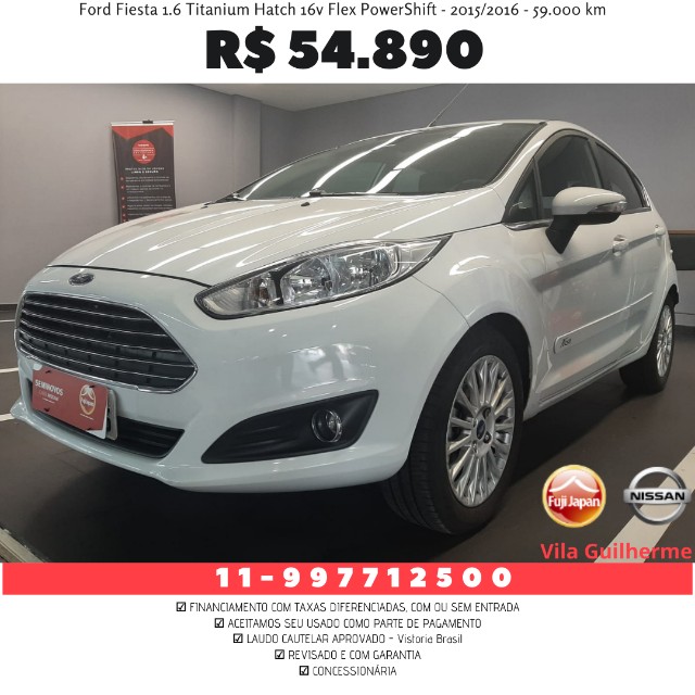 FORD FIESTA 1.6 TITANIUM HATCH 16V FLEX POWERSHIFT 2015/2016 59.000 KM