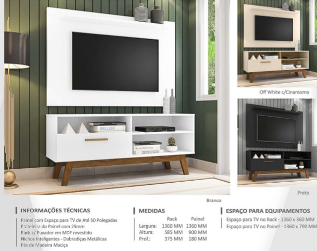 Sala rack painel bancada 