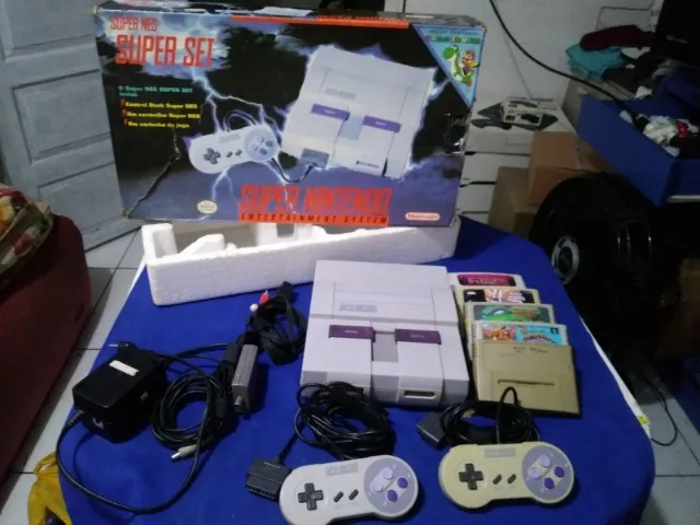 Kit Super Nintendo Original Completo Com Controle Turbo e Cartucho Multi  jogo