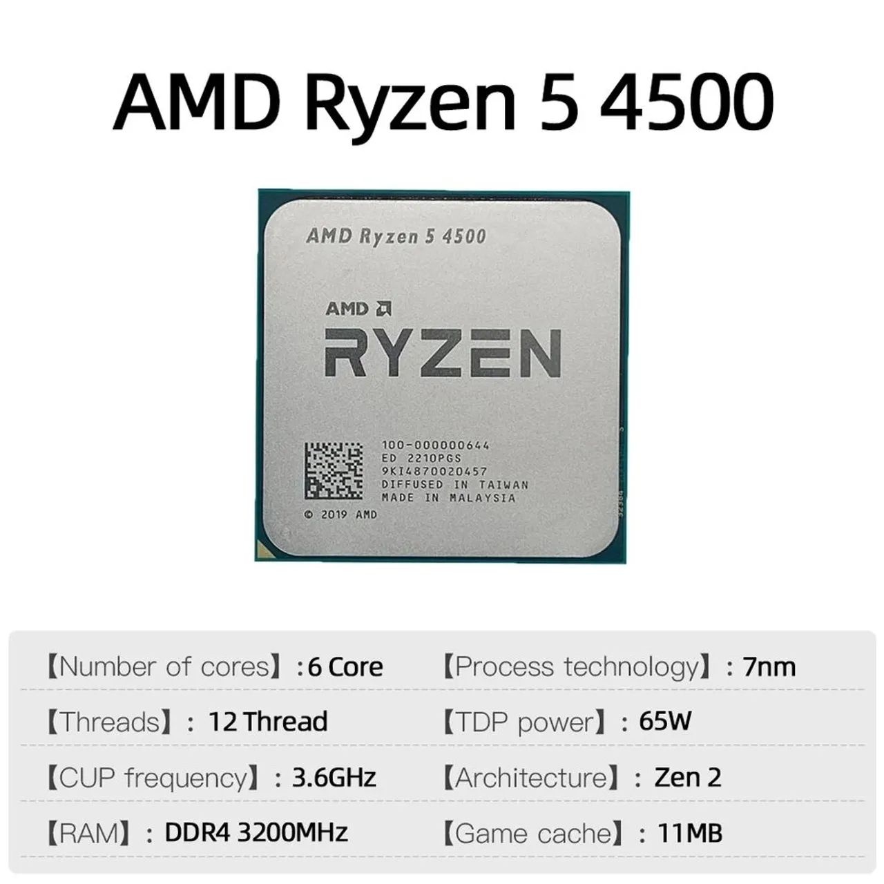 Processador AMD Ryzen 5 4500 - Novo