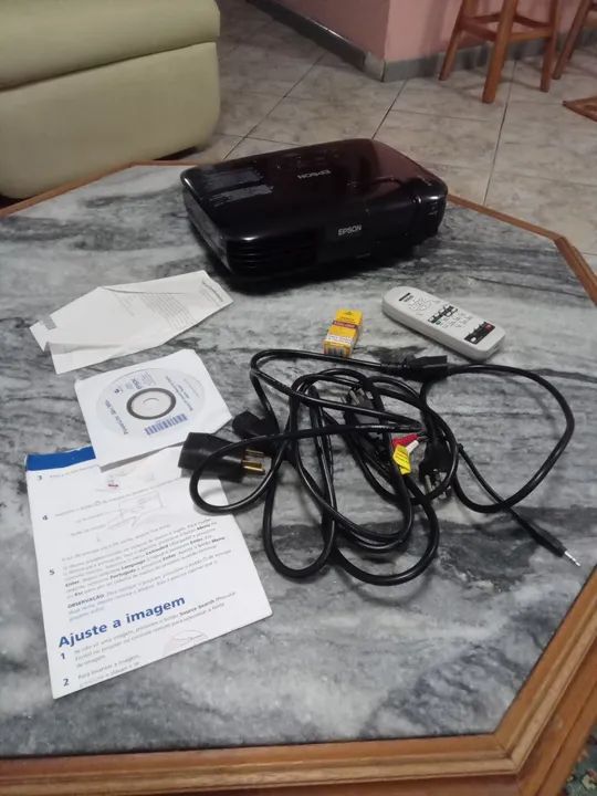 Projetor Epson PowerLite S8+ controle Bag completo liga USB DVD blu-ray TV Laptop Câmera - Foto 2
