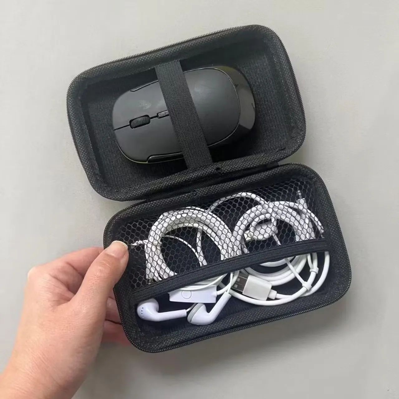 case estojo 1x porta HD externo, calculadora, chaves, cabos, cosméticos carrregador - Foto 3