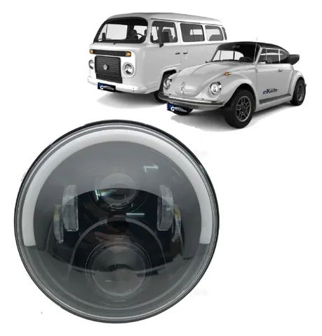 Farol de Led Redondo 7 Polegadas Angel Eyes Drl Funç ão Seta  - Foto 4