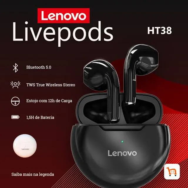 Fone Lenovo® HT38 ThinkPlus Bluetooth 5.0
