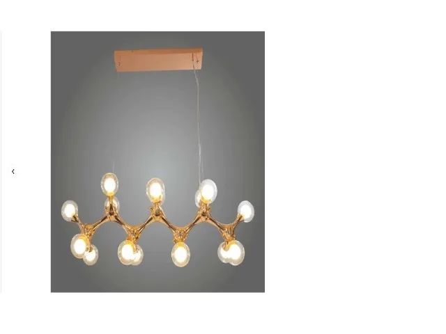 Lustre Pendente Moderno Ouro Rose Dna Pd1298g New Line Imports - Foto 6