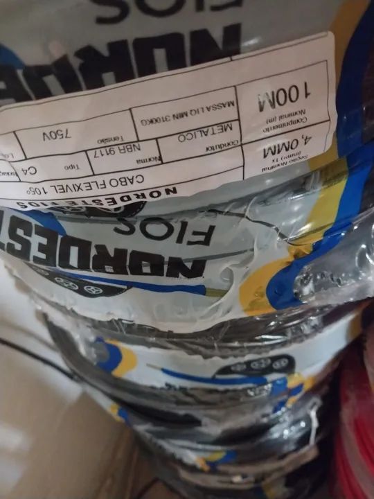 Fio Elétrico 4,0mm 4mm 100m 60 filamentos - Novo - Foto 2