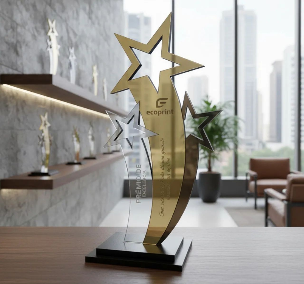 Kit 5 Troféus Personalizados 30cm - Acrílico - Foto 3