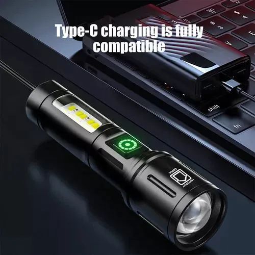 Lanterna Recarregável Usb Led com zoom