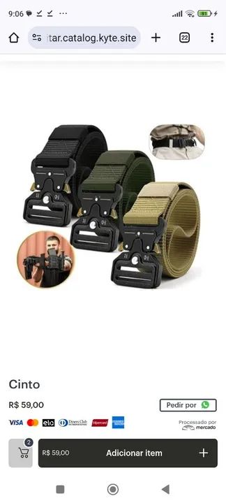 Cinto Tático Militar - Resistente e Durável - Foto 3