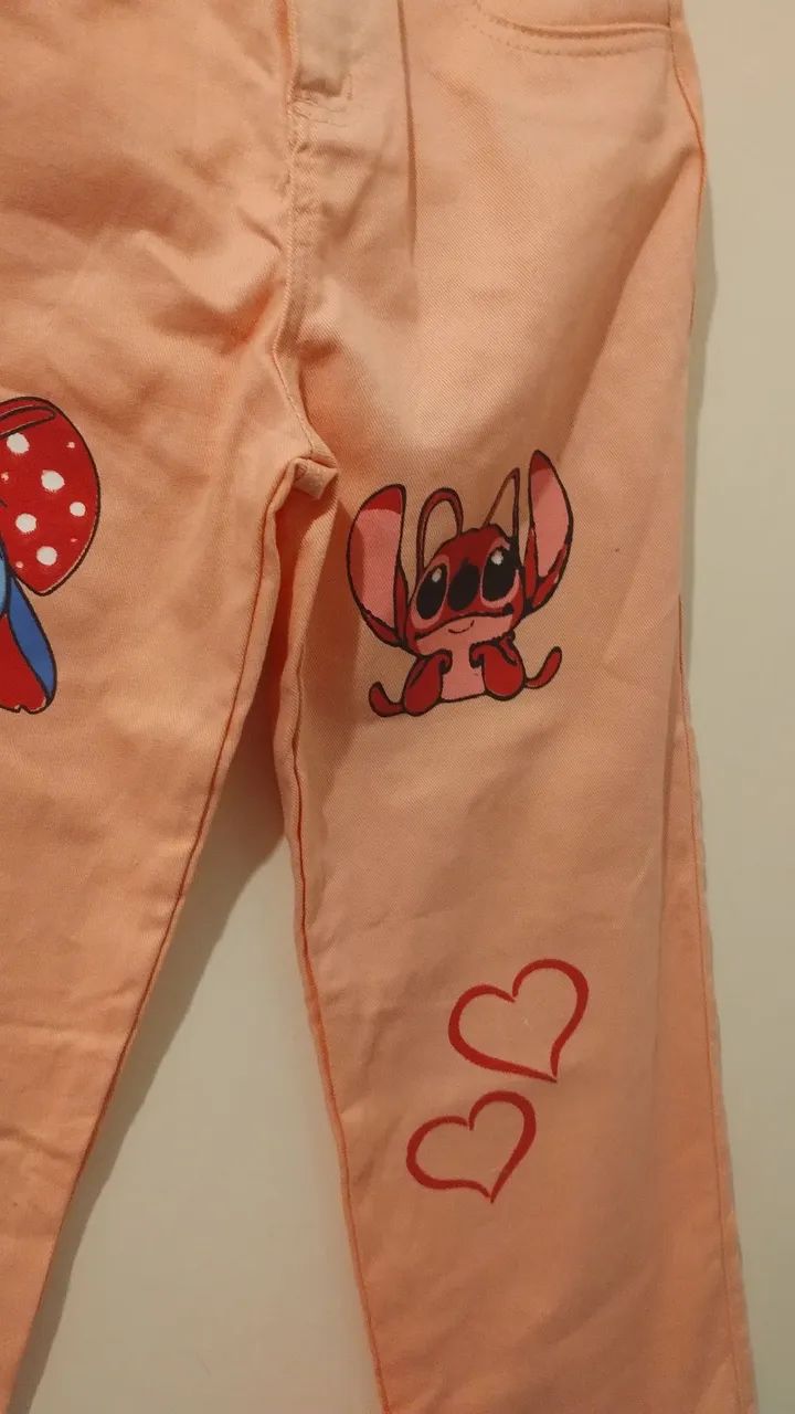 Calça jeans feminina Stitch  - Foto 4