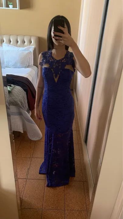 Vestido de renda azul - tamanho M - Foto 3
