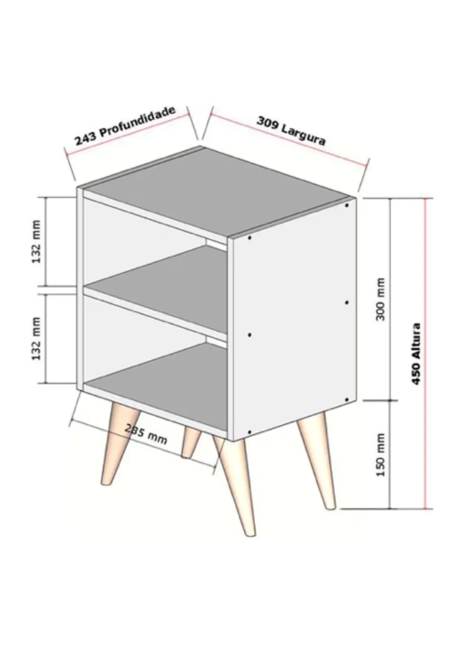 Mesa de cabeceira moderna com design elegante