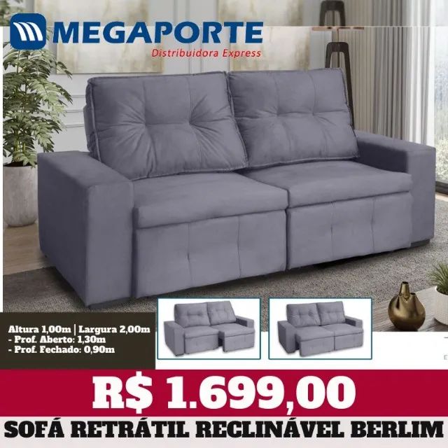 Sofá Retrátil e Reclinável 2 Lugares (Novo) Entrega Grátis!  - Foto 4