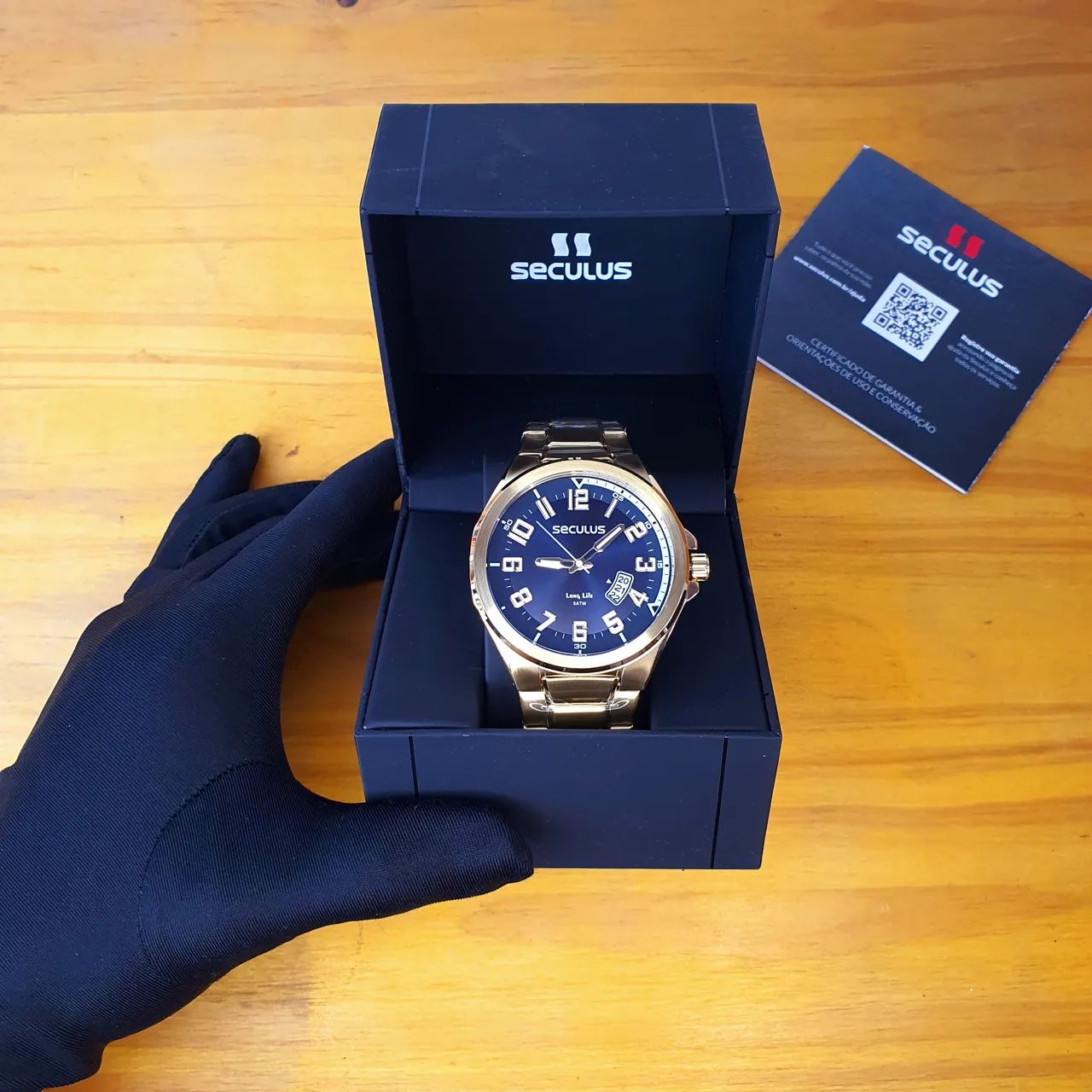 Relógio Seculus Prime 47mm dourado  - Foto 2