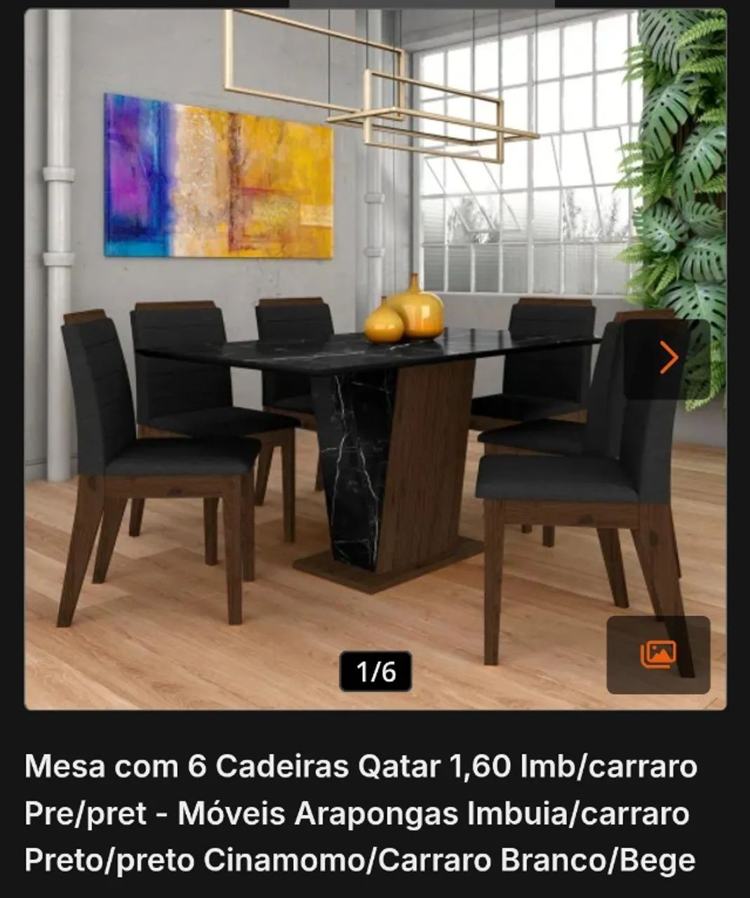 Mesa de jantar 6 cadeiras 64302124044034122