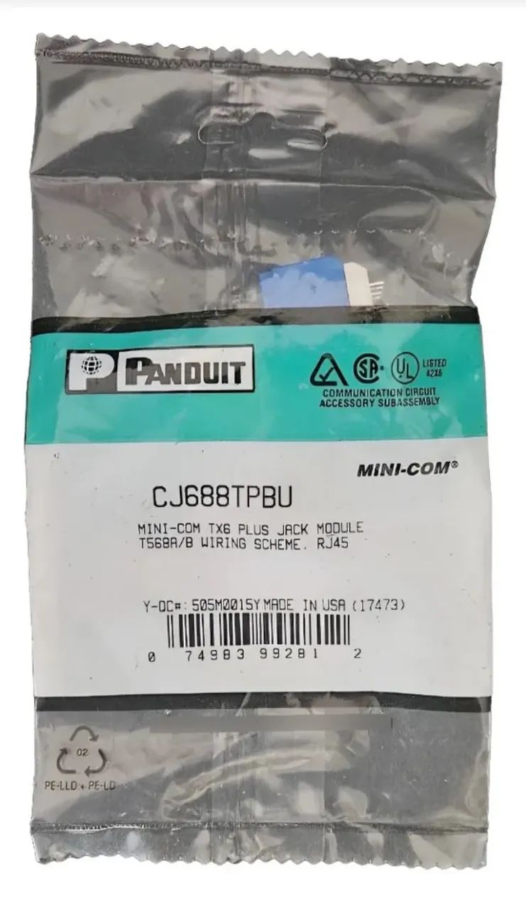Panduit Blue CAT6 8-Position Female RJ45 Connector